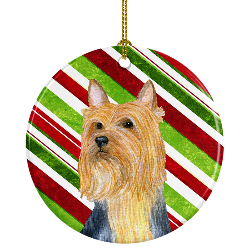Ornement figurine suspendu en céramique de noël en céramique terrier