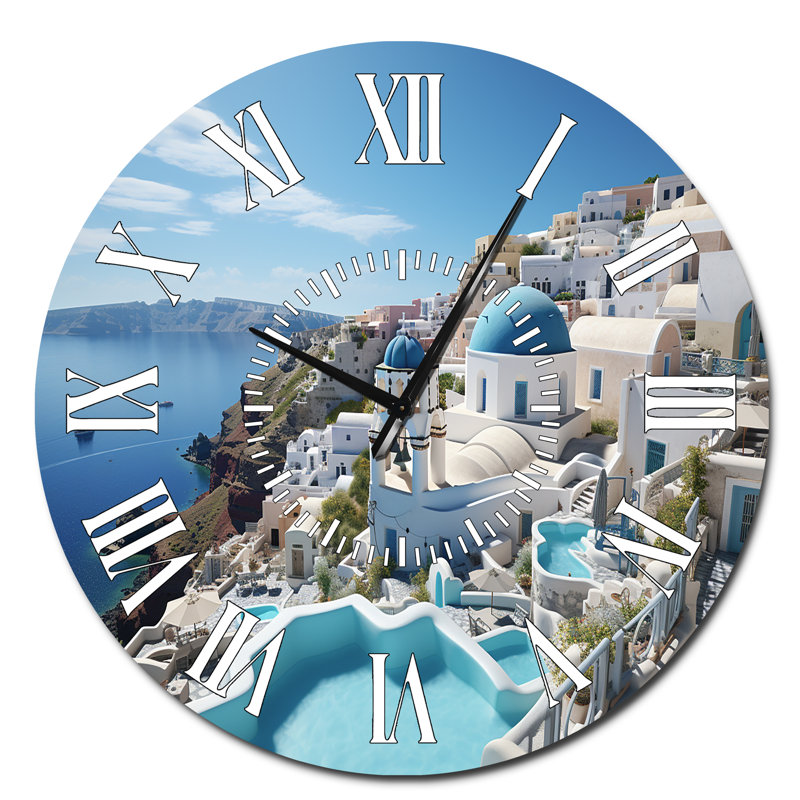 Grèce Grèce Santorini Dreams I - Horloge murale, Surdimensionné