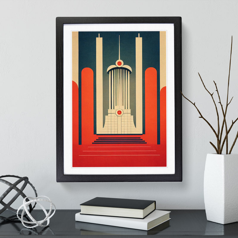 Art Deco Architecture No.5 - Wall Art, Black Framed Paper, 64cm H x 46cm W x 2cm D