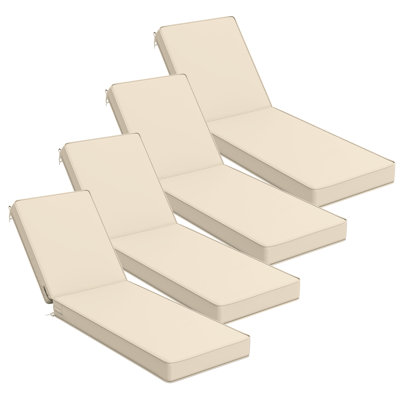 Outdoor 4'' Chaise Lounge Cushions Lounge Chair Cushions 26" W X 80" L (Set Of 4)