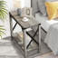 Table de bout Table d'appoint de salon avec tablette de rangement et métal-102499677