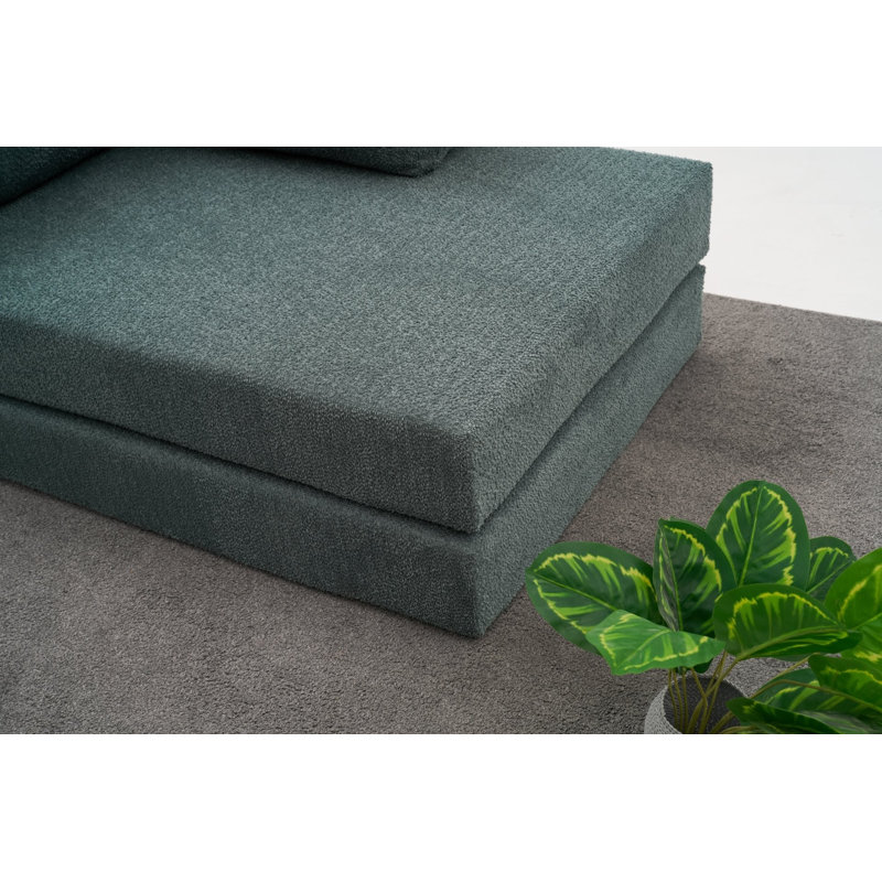 Canapé d'angle Chido, Chenille verte