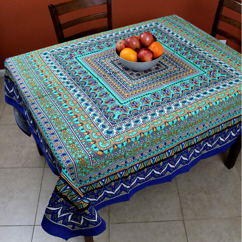 Cotton Geometric Mandala Floral Tablecloth