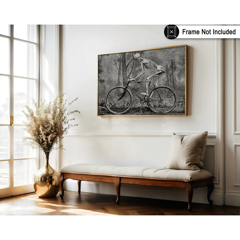 Squelette à vélo, Sans cadre, Affiche, H 08 po x l 10 po