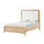 Structure de lit tête de lit matelassée de style transitionnel avec placage de manguier naturel