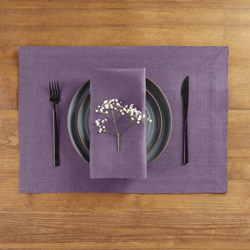 Diana - 100% Pure Linen Dinner Napkins, Mulberry