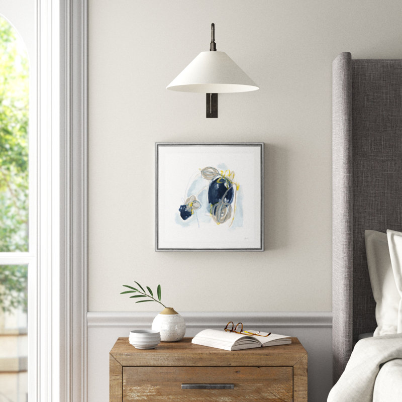 «Garden Tumble I», peinture sur toile, Cadre argenté, H 17,5 po x l 17,5 po x P 1,5 po