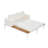 Vianette  Outdoor Patio Daybed Metal Double Chaise Lounge with Side Wood Tabletop for Drinks-321703144-321703157