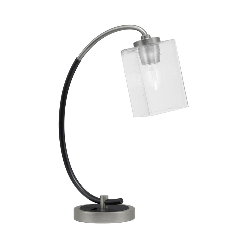 Lampe de bureau en acier inoxydable Jariya, Transparent, Graphite / noir mat