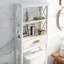 Armoire de rangement au-dessus de la toilette blanche avec un tiroir et 2 tablettes pour salle de bain