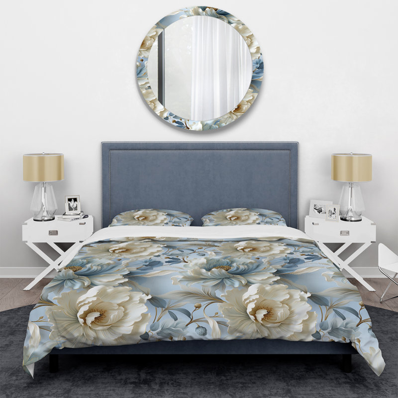 Ensemble de housse de couette Ethereal Rococo Flourish Victorian, Housse de couette pour très grand lit et 2 très