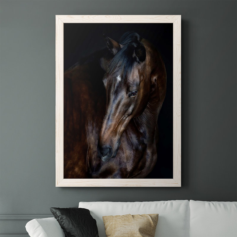 «Galaz Sunlit Horses I», reproduction d'art sur toile simple, H 37,5 po x l 27,5 po x P 1 po, Cadre blanc