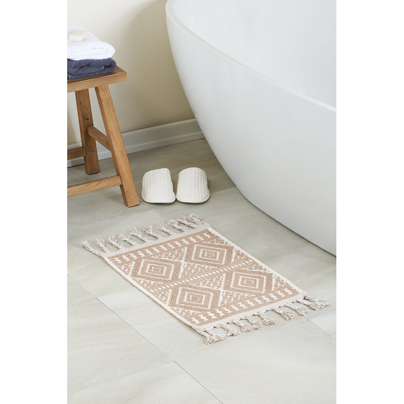 Ilana Cotton Bath Rug, Beige