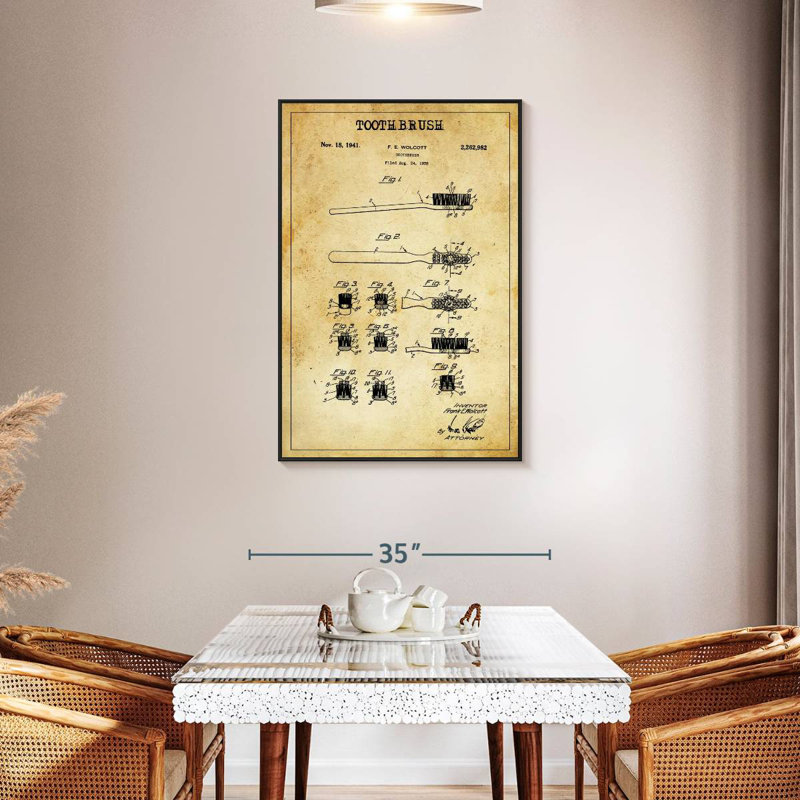 Brevet de brosse à dents, Cadre flottant noir, 29 po x 43 po
