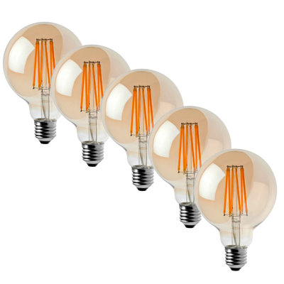 Globe 95 Dimmable LED E27 Screw Bulb 8W 5 Pack