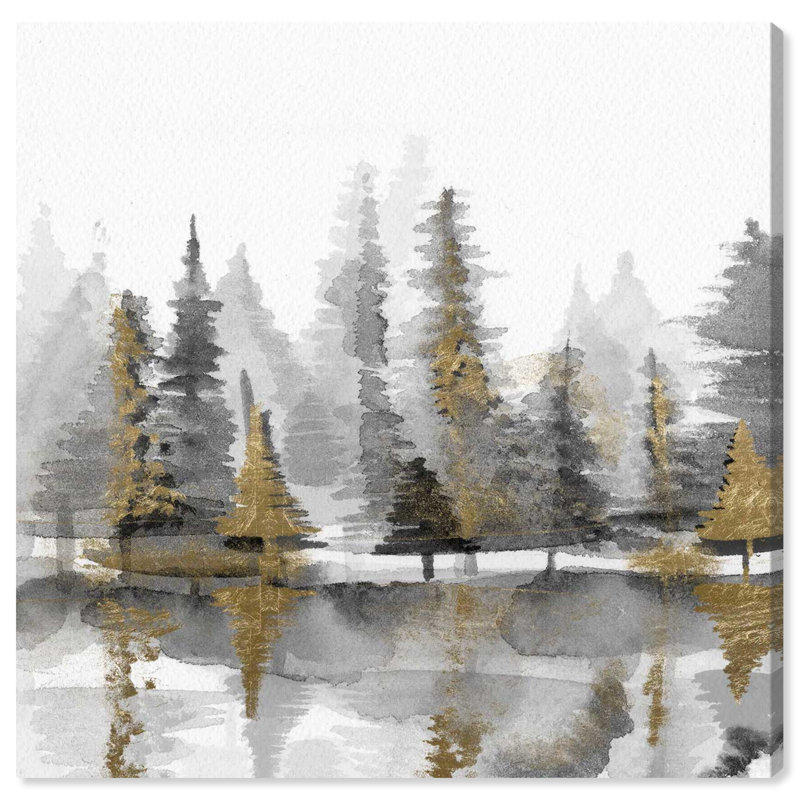 « golden reflection », peinture sur toile, H 43 po x l 43 po x P 2 po