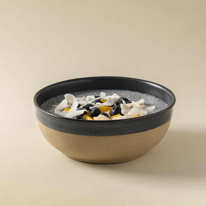 Arenito Handmade Stoneware Cereal Bowl, Charcoal Gray