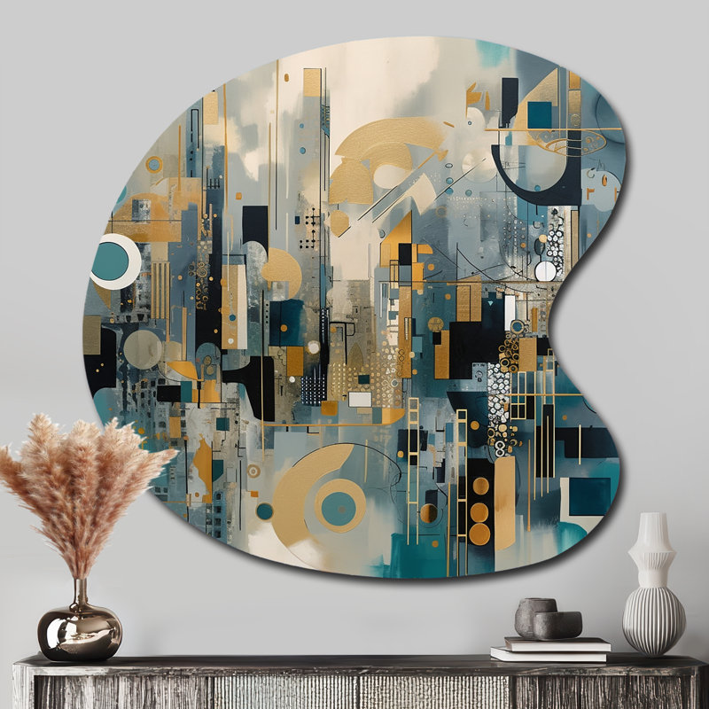 Transcendent Reality V - paysages uniques, art mural en métal, forme libre verte, H 33 po x l 33 po