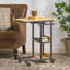 Table industrielle avec tablettes en bois et pieds en métal