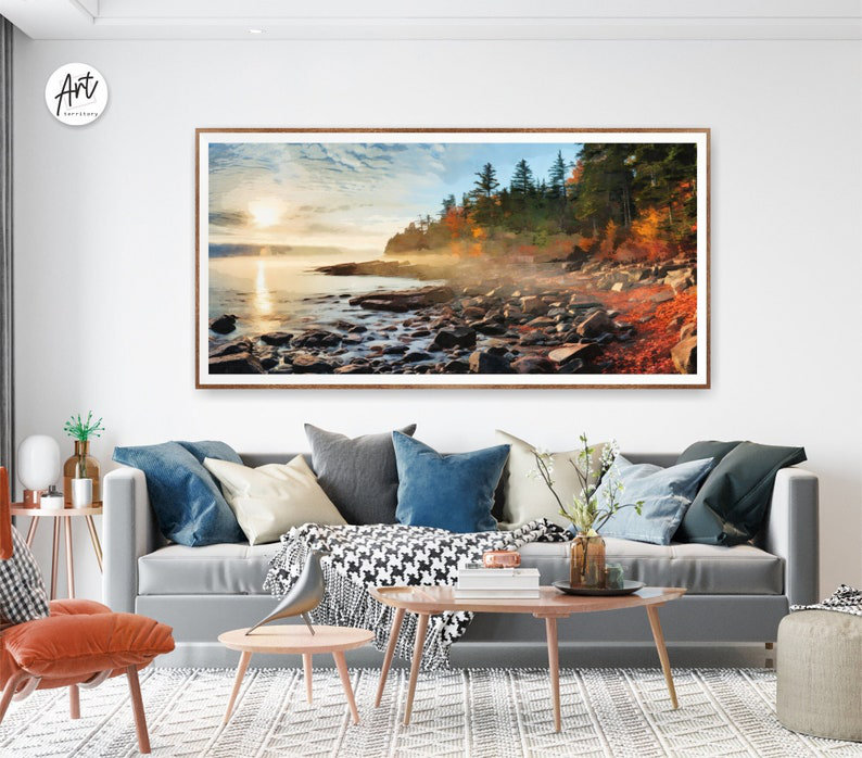 Reproduction du parc national de l'Acadie, Toile tendue, H 24 po x l 48 po x P 1,5 po