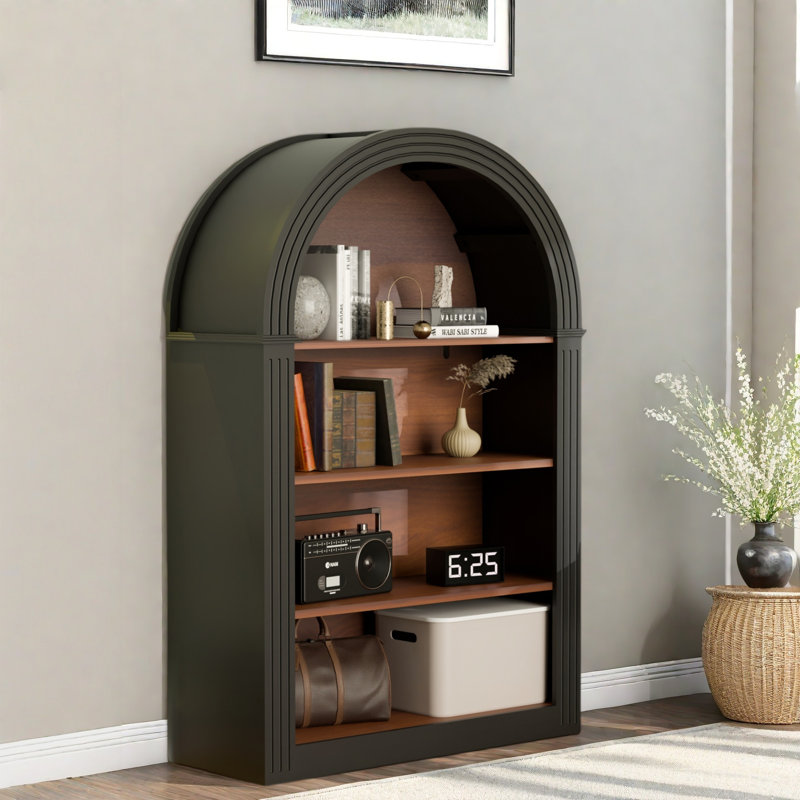 Bibliothèque avec présentoir en bois