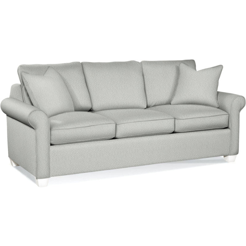 Park Lane Upholstered 81'' Sofa, Frost White Finish, Basic Beige, 0317-85