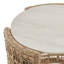 Table d'appoint ronde en rotin naturel avec plateau en pierre frittée Bouzov
