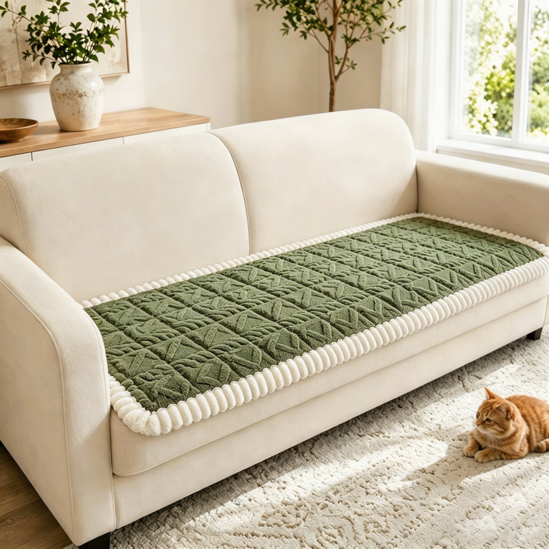 Housse de coussin moelleuse 3D Diamond, 27,6 po x 70,9 po, Vert
