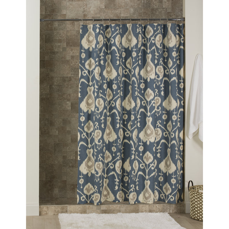  Rideau de douche en coton Delhi Ikat