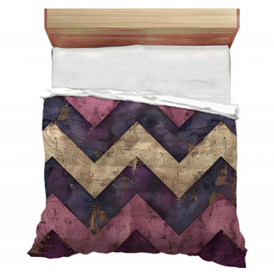 Édredon abstrait avec motif de chevrons 12141