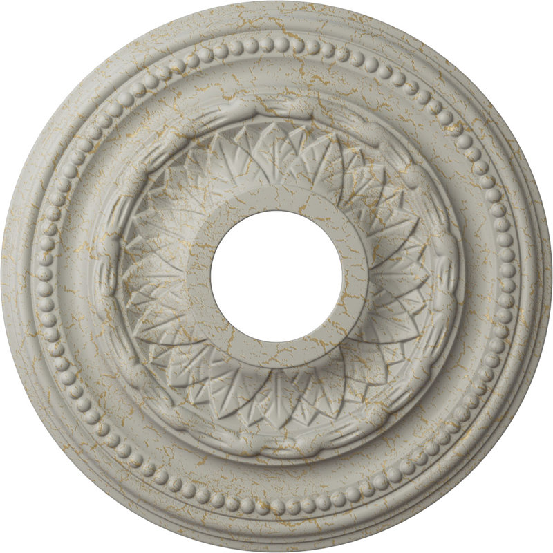 Médaillon de plafond Endurathane Galway, P 15 3/4 po x P 3 1/4 po x P 1 po (convient aux auvents jusqu'à 3 1/4 po), pot peint au fini craquelé peint à la main