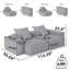 Canapé modulaire surdimensionné moderne avec 2 chaises longues, 2 accoudoirs, tissu chenille étincelant, coussins moelleux, 4 coussins, bricolage 4 pièces, aucun assemblage requis.-1770408405