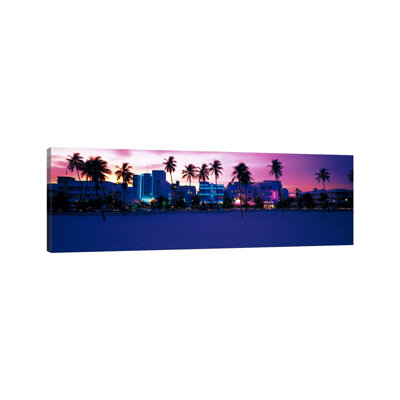 Ocean Drive Miami Beach FL USA - Wrapped Canvas Panoramic Print