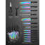 QXXSJ 16 Piece Stainless Steel Knife Block Set