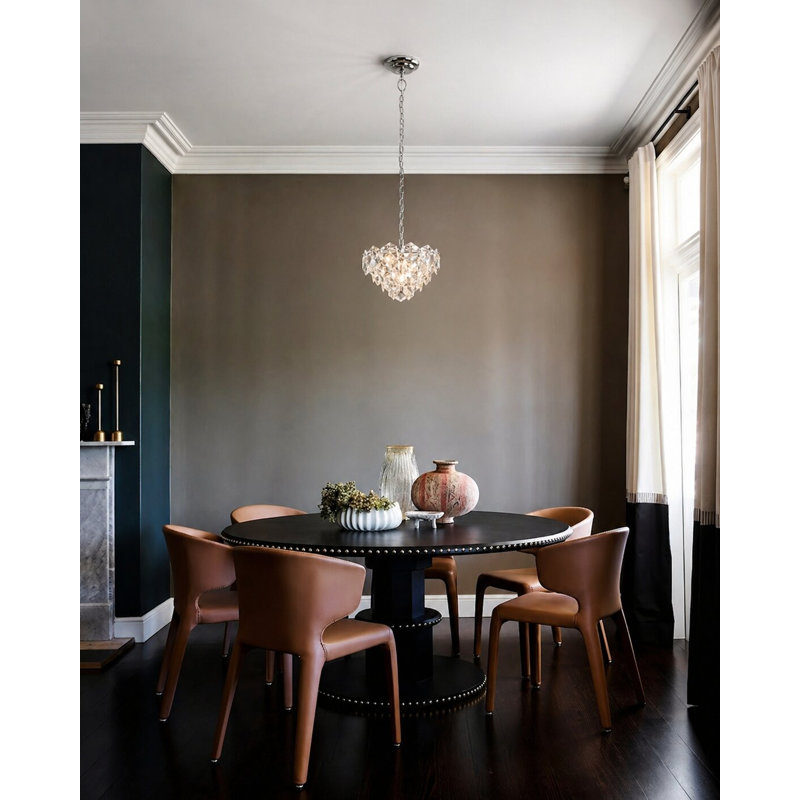 Vanesca 8-Light Chrome Chandelier with Crystal Accents, Chrome