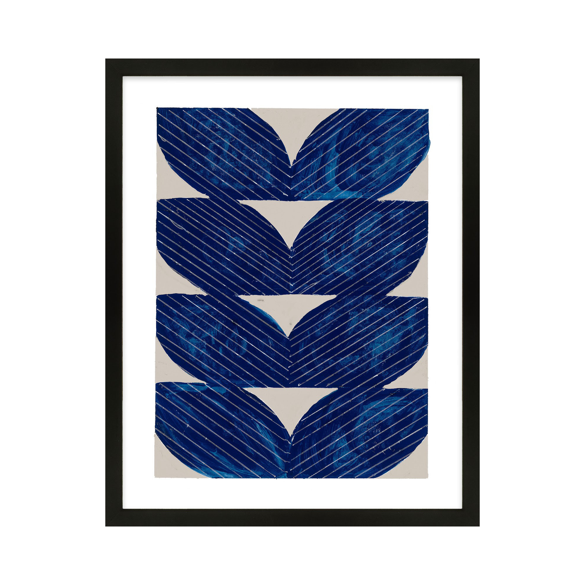 Navy Chevron by Andrea Stokes, Black, 38" H x 30" W x 1.25" D