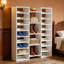 Organisateur de chaussures à 23 tablettes, blanc imperméable, de construction, convient pour la chambre à coucher, le salon, le support de solutions de rangement pour le hall d'entrée avec 23 tablettes, parfait pour réduire l'encombrement dans les espaces