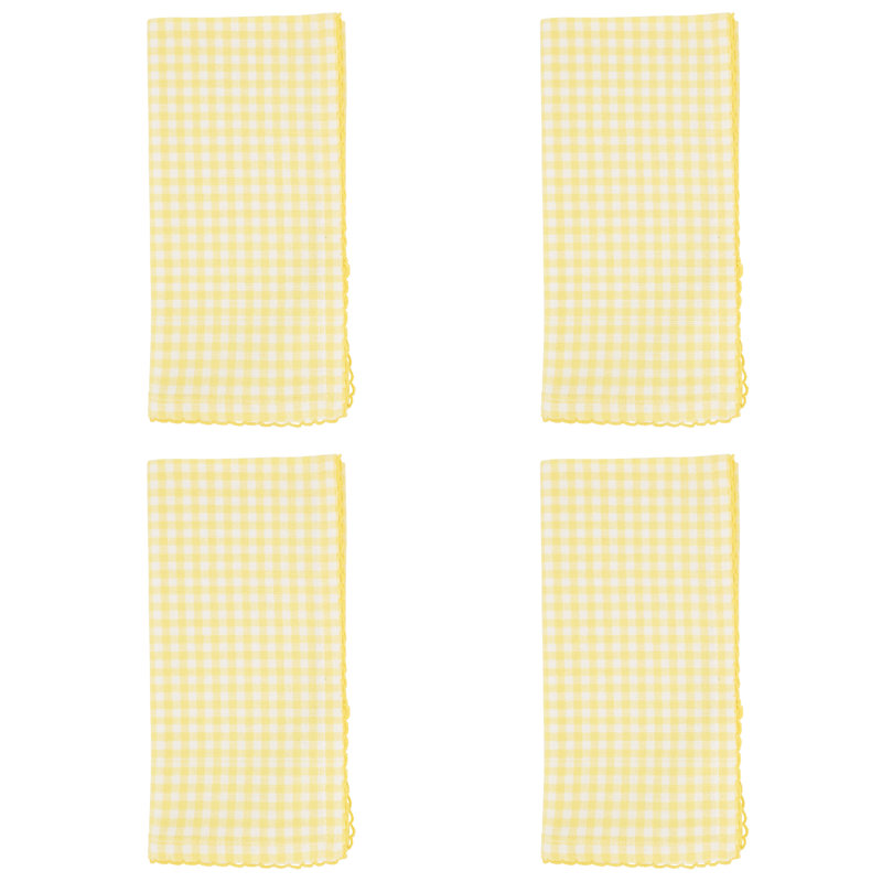 Anij 100% Cotton Geometric Napkin, Yellow