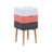 End Table With 3 Square Stacking Storage Bins, Natural Wool Legs