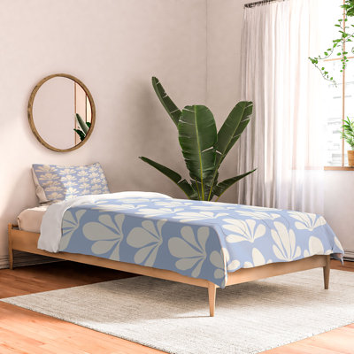 Ensemble d'édredon en coton bleu standard