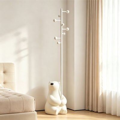 Portemanteau en forme d'ours avec base en résine