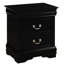 Table de chevet noire à 2 tiroirs - attrait intemporel et fonctionnalité classique pour un rangement généreux et élégant-1379665573