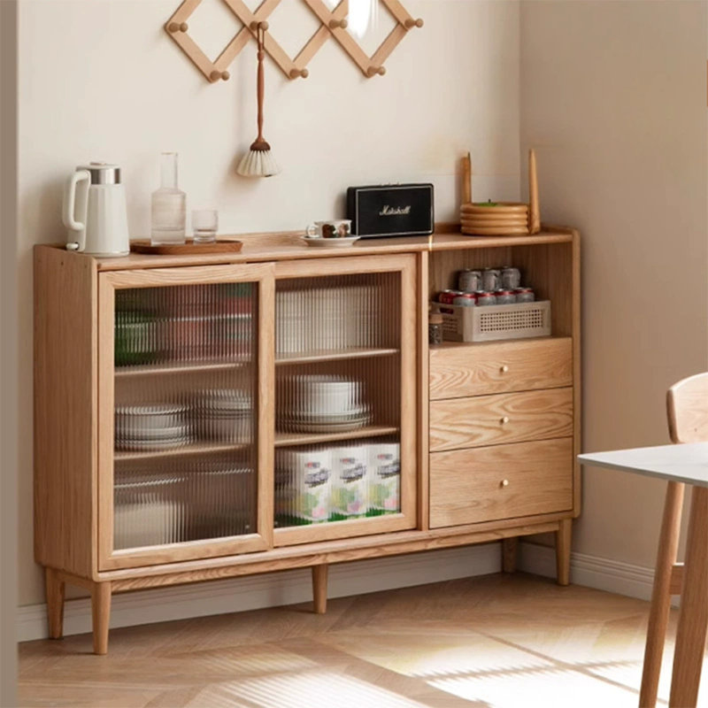 - Armoire d'appoint coulissante mince, H 38,58 po x l 59,06 po x P 11,81 po, Natural Wood