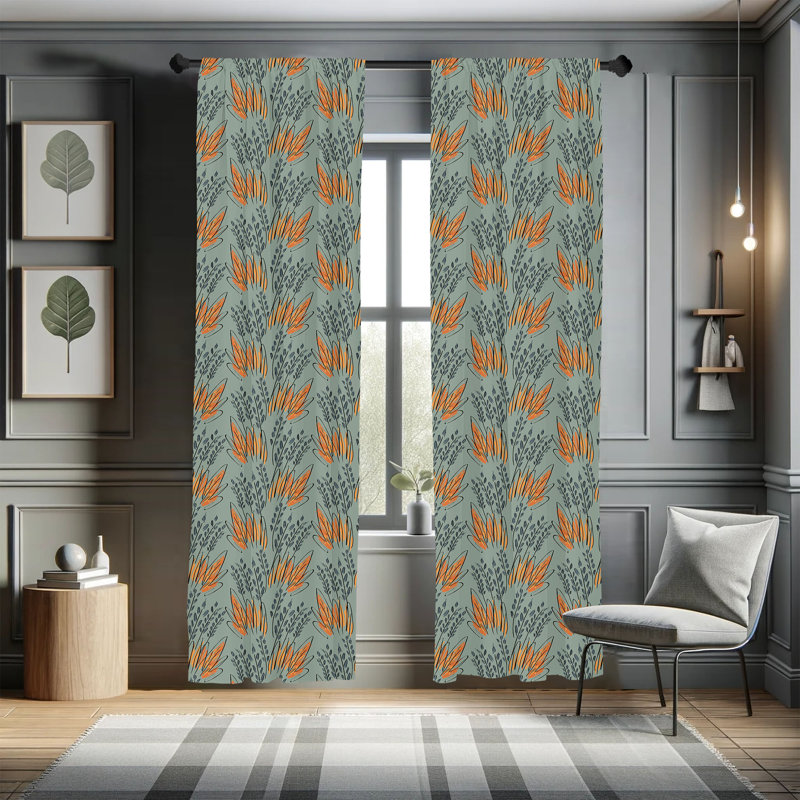 Ethnic Semi-Sheer Rod Pocket Curtain Panels, 28" x 95"