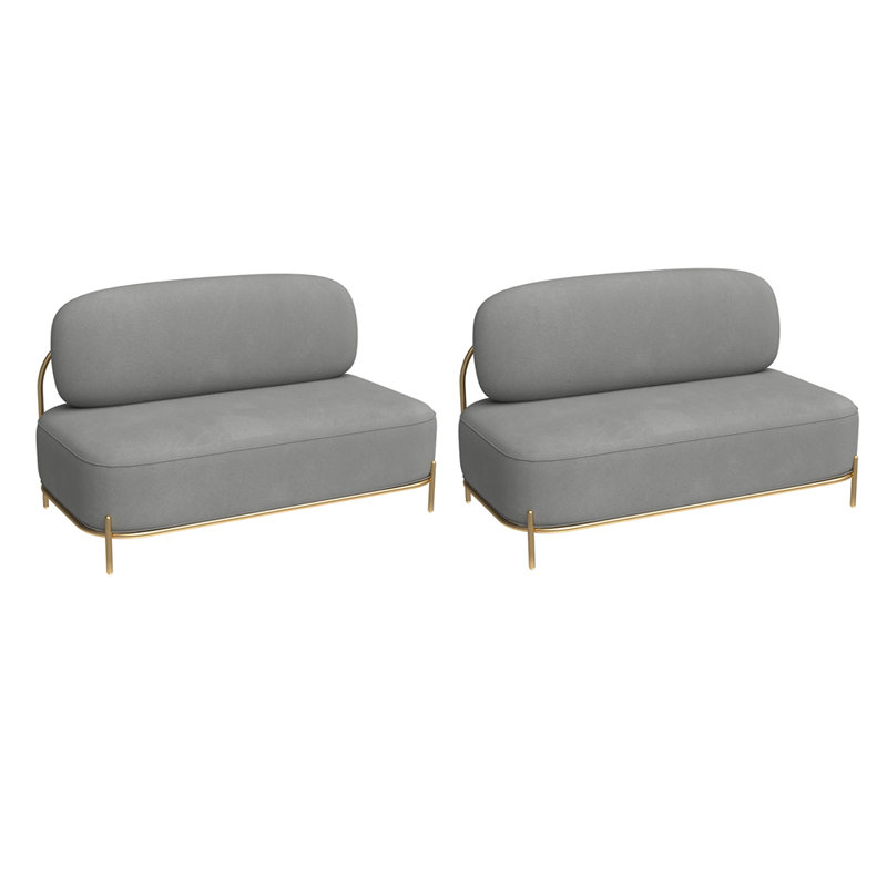 Banc rembourré simple en polyester, Gris