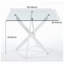 Table de salle à manger carrée en verre trempé l 35,43 po x P 35,43 po x H 29,13 po EGO