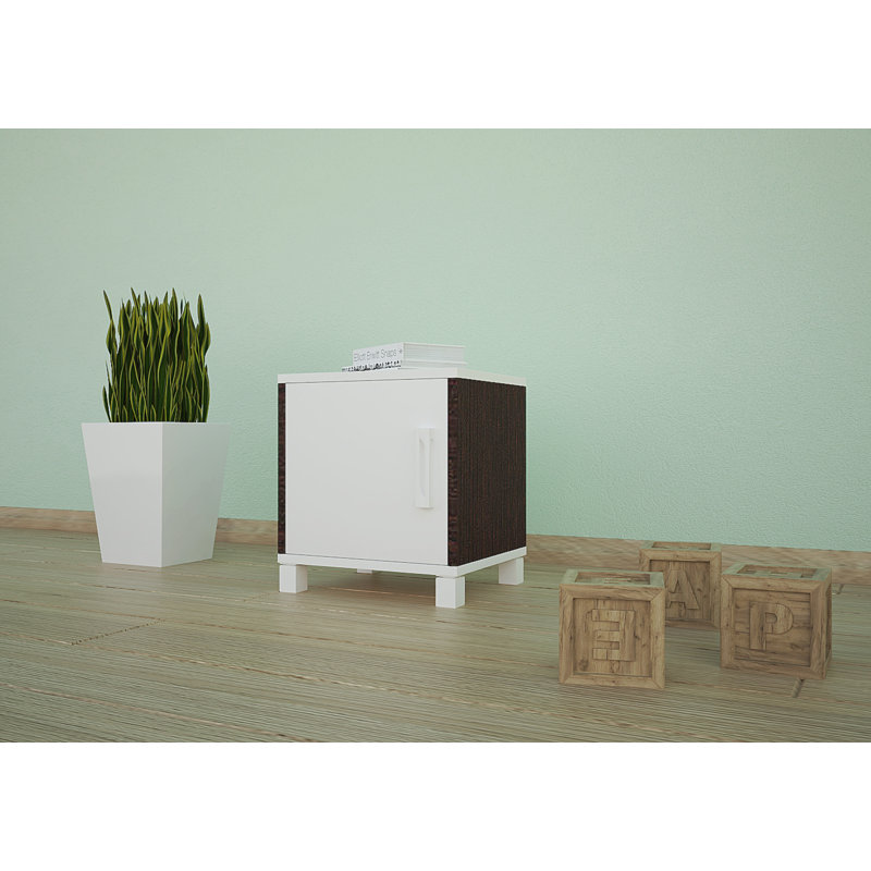 Wilde Nightstand, White/Chestnut