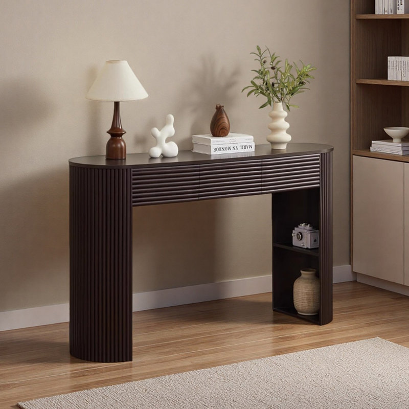 Bureau moderne moderne, durable et écologique, H 27,55 po x l 47,24 po x P 18,89 po, Marron foncé