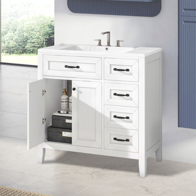 Paycee 35.98'' Single Bathroom Vanity with Ceramic Top