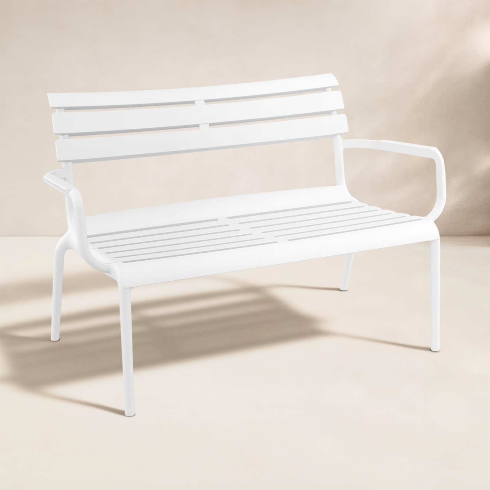 Ruta 46" Garden Bench, White